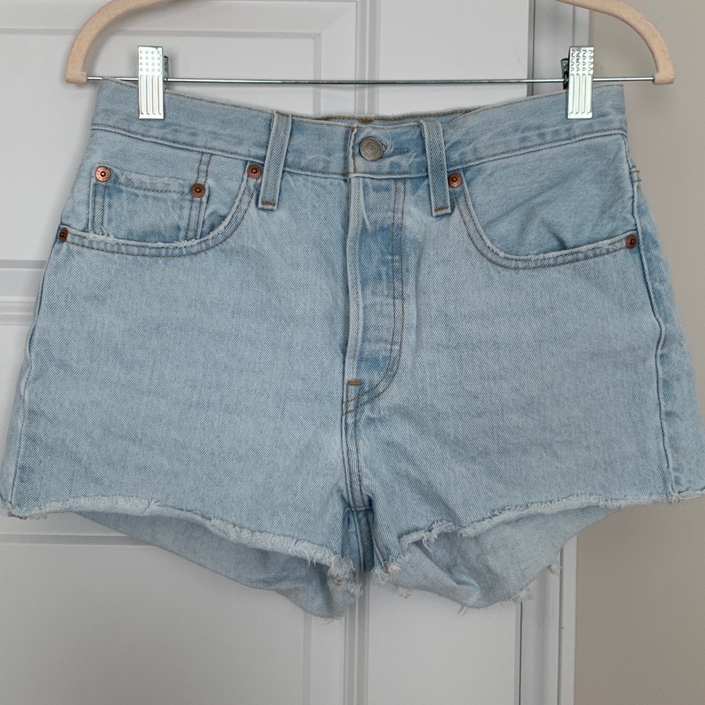 Levi's 501 Light Blue High-Rise Denim Cutoff Shorts
